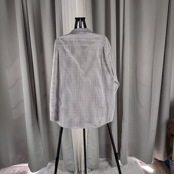 Nautica Classic Fit 100% Cotton Checkered Button Down Long Sleeve Shirt Size 18 - Picture 3 of 13